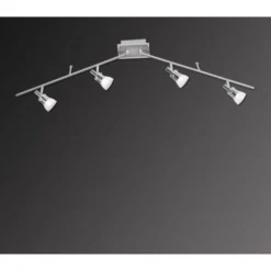 LED-Deckenleuchte, Stahl, 4flammig, dreh und schwenkbar, blendfreies Licht