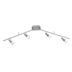 LED-Deckenleuchte, Stahl, 4flammig, dreh und schwenkbar, blendfreies Licht