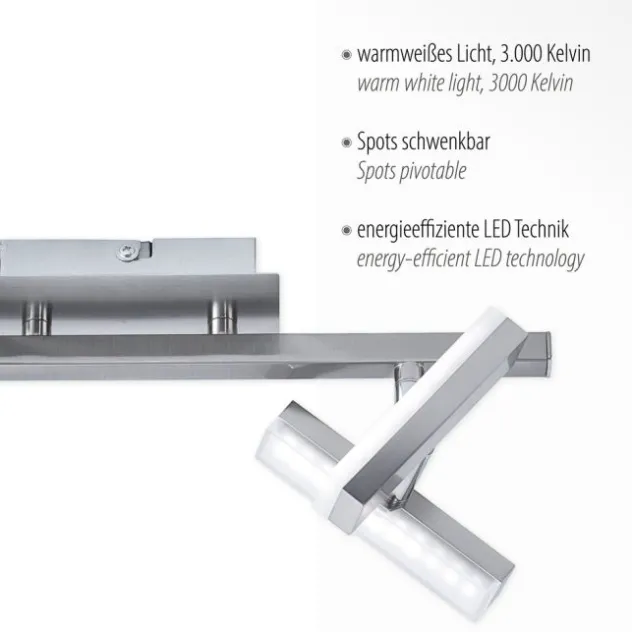 LED-Deckenleuchte, Stahl, 4-flammig, dreh und schwenkbar, modern