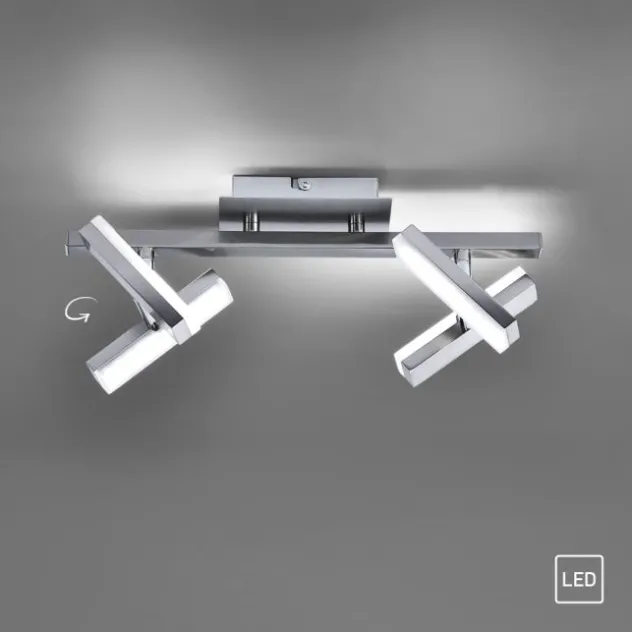 LED-Deckenleuchte, Stahl, 4-flammig, dreh und schwenkbar, modern