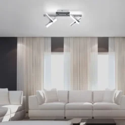 LED-Deckenleuchte, Stahl, 4-flammig, dreh und schwenkbar, modern