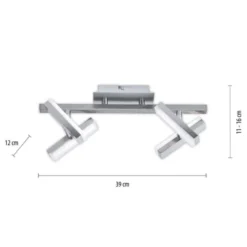 LED-Deckenleuchte, Stahl, 4-flammig, dreh und schwenkbar, modern