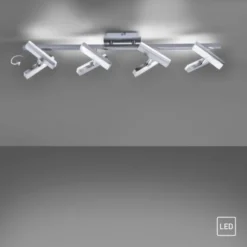 LED-Deckenleuchte, Stahl, 8flammig, drehbare Leuchtenköpfe, modernes Design