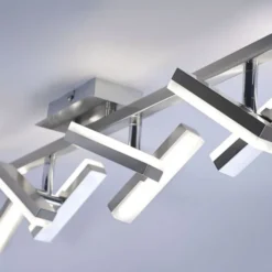 LED-Deckenleuchte, Stahl, 8flammig, drehbare Leuchtenköpfe, modernes Design