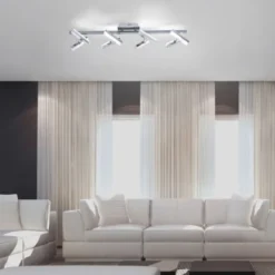 LED-Deckenleuchte, Stahl, 8flammig, drehbare Leuchtenköpfe, modernes Design