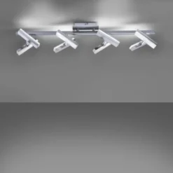 LED-Deckenleuchte, Stahl, 8flammig, drehbare Leuchtenköpfe, modernes Design