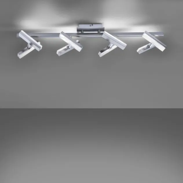 LED-Deckenleuchte, Stahl, 8flammig, drehbare Leuchtenköpfe, modernes Design
