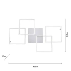 LED-Deckenleuchte, Stahl, geometrischer Form, warmweiß, dimmbar