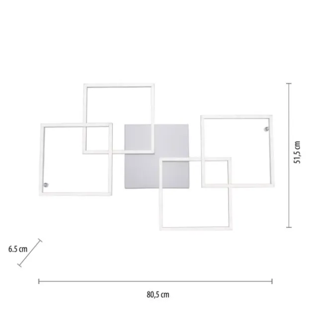 LED-Deckenleuchte, Stahl, geometrischer Form, warmweiß, dimmbar