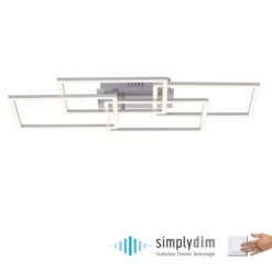 LED Deckenleuchte, stahl, modernes Design, inkl. Memory Funktion, dimmbar
