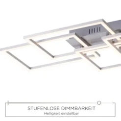 LED Deckenleuchte, stahl, modernes Design, inkl. Memory Funktion, dimmbar