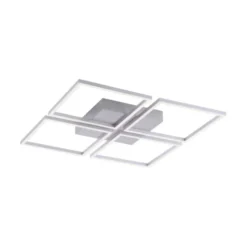 LED-Deckenleuchte, stahl, quadratisch, warmweiße Lichtfarbe, Dimmfunktion