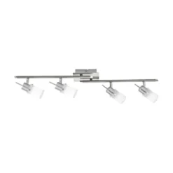 LED-Deckenleuchte, stahl, 4 verstellbare Leuchtköpfe, warmweiß, blendfrei