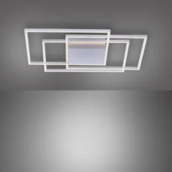 LED-Deckenleuchte, stahl, warmweiße Lichtfarbe, inkl. Dimmfunktion, modern