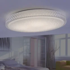 LED-Deckenleuchte, Sternenhimmeloptik, Ø 60mm, Lichtfarbsteuerung, dimmbar