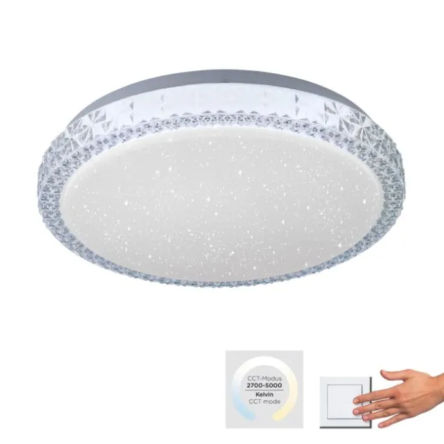 LED-Deckenleuchte, Sternenhimmeloptik, Lichtfarbsteuerung, Memory Funktion
