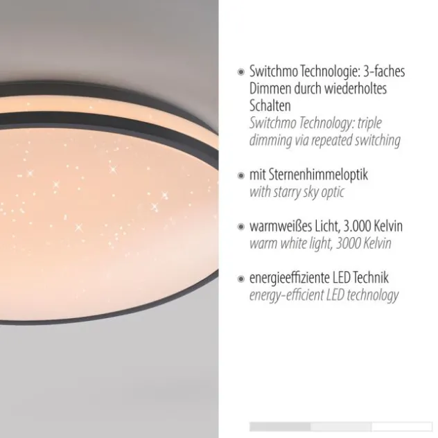 LED Deckenleuchte Sternenhimmel schwarz dimmbar Switchmo Technologie