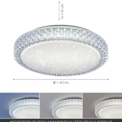 LED-Deckenleuchte, Sternenhimmel, Lichtfarbsteuerung, Ø 40cm, modern