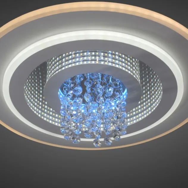 LED Deckenleuchte TOLAGO, weiss, mit Tunneleffekt und Kristall