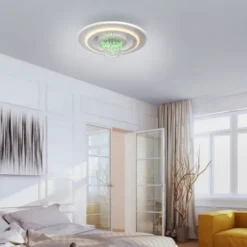 LED Deckenleuchte TOLAGO, weiss, mit Tunneleffekt und Kristall