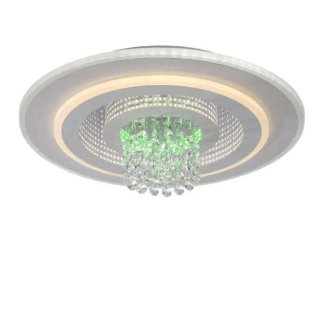 LED Deckenleuchte TOLAGO, weiss, mit Tunneleffekt und Kristall