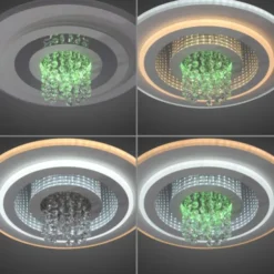 LED Deckenleuchte TOLAGO, weiss, mit Tunneleffekt und Kristall
