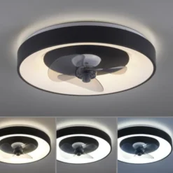 LED Deckenleuchte Ventialtor schwarz mit Timer dimmbar Memoryfunktion