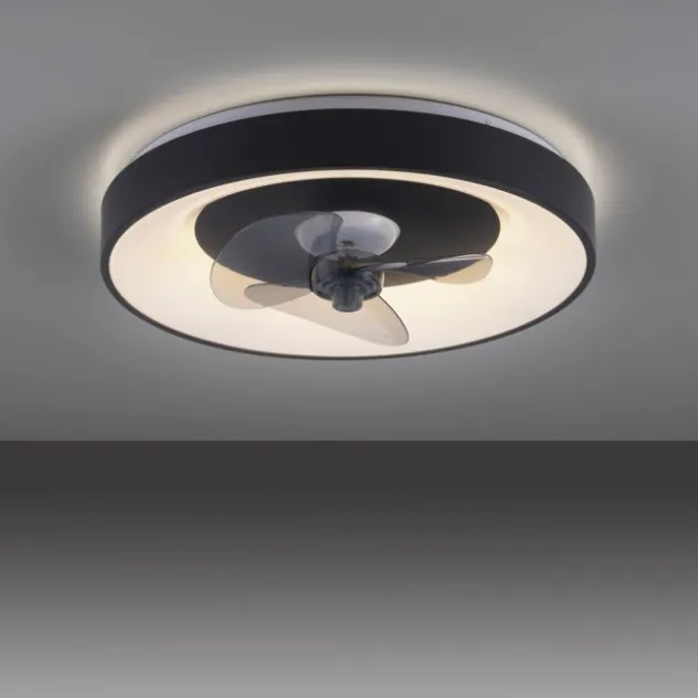 LED Deckenleuchte Ventialtor schwarz mit Timer dimmbar Memoryfunktion