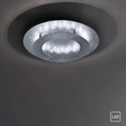 LED-Deckenleuchte, Wandleuchte, Blattsilber-Optik, Ø 40cm, indrekt,