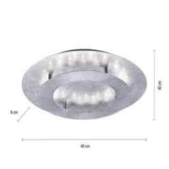 LED-Deckenleuchte, Wandleuchte, Blattsilber-Optik, Ø 40cm, indrekt,
