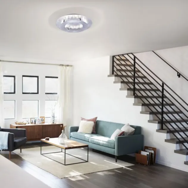 LED-Deckenleuchte, Wandleuchte, Blattsilber-Optik, Ø 40cm, indrekt,