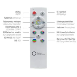 LED-Deckenleuchte, weiß, CCT, RGB, Fernbedienung, dimmbar
