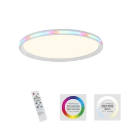 LED-Deckenleuchte, weiß, CCT, RGB, Fernbedienung, dimmbar