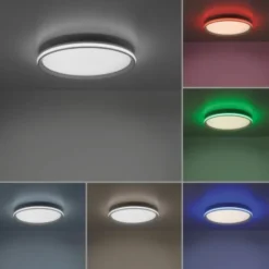 LED-Deckenleuchte, weiß, CCT, RGB, Fernbedienung, dimmbar