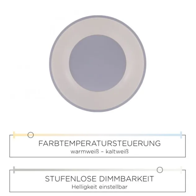 LED Deckenleuchte weiß, 50cm dimmbar Serienschaltung CCT, rund