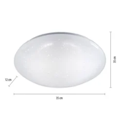 LED-Deckenleuchte, weiß, Ø 25cm, rund, Sternenoptik, glitzer Effekt