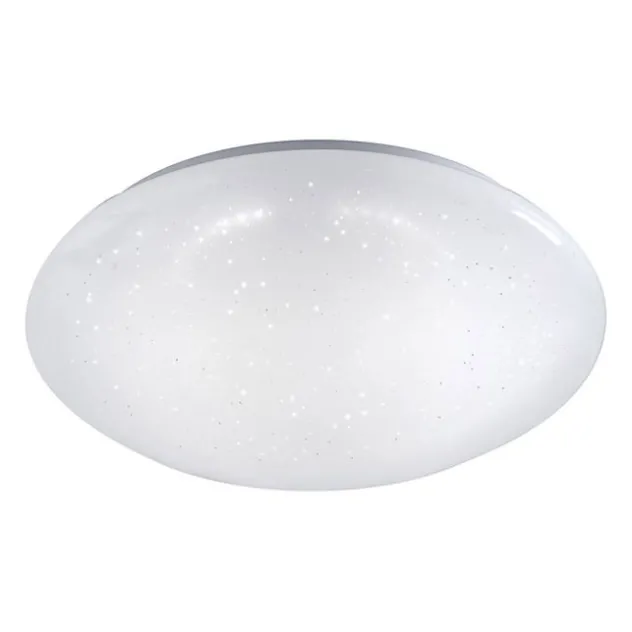 LED-Deckenleuchte, weiß, Ø 25cm, rund, Sternenoptik, glitzer Effekt