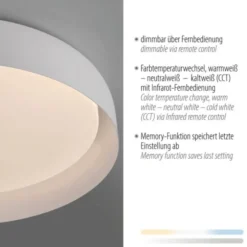 LED Deckenleuchte weiß D=58cm dimmbar Fernbedienung CCT