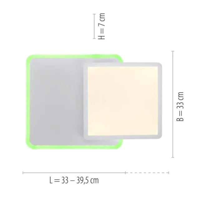 LED Deckenleuchte, weiß, dimmbar, Fernbedienung, Memory