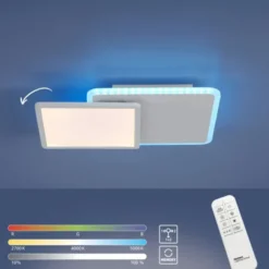 LED Deckenleuchte, weiß, dimmbar, Fernbedienung, Memory
