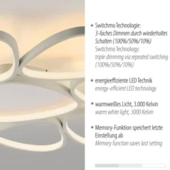 LED Deckenleuchte weiß dimmbar per Lichtschalter Memoryfunktion