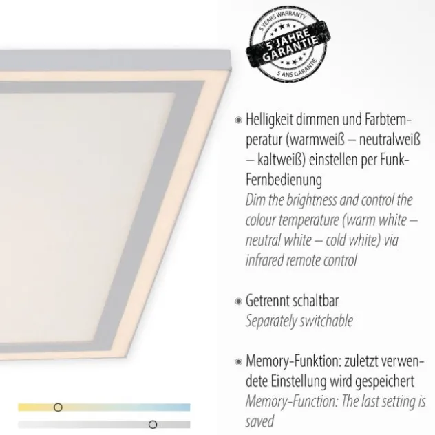 LED Deckenleuchte weiß Fernbedienung dimmbar CCT Farbsteuerung Memory