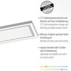 LED Deckenleuchte weiß flach 110x28 Fernbedienung dimmbar CCT Farbsteuerung