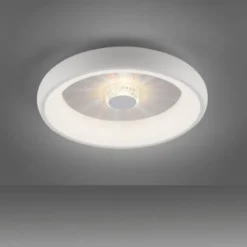 LED Deckenleuchte weiß grau rund Kristalleffekte dimmbar CCT