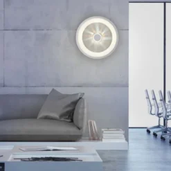 LED Deckenleuchte weiß grau rund Kristalleffekte dimmbar CCT