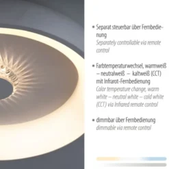 LED Deckenleuchte weiß grau rund Kristalleffekte dimmbar CCT