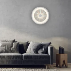 LED Deckenleuchte weiß grau rund Kristalleffekte dimmbar CCT