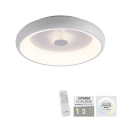 LED Deckenleuchte weiß grau rund Kristalleffekte dimmbar CCT