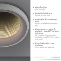 LED Deckenleuchte weiß mit Tunneleffekt dimmbar Fernbedienung CCT