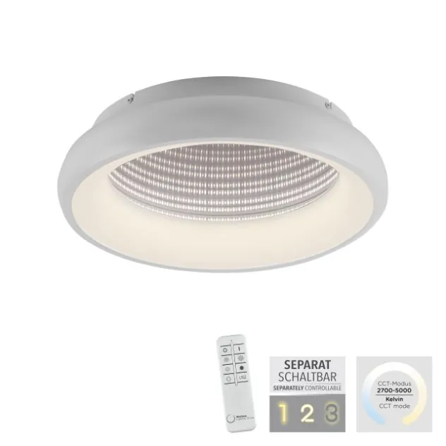 LED Deckenleuchte weiß mit Tunneleffekt dimmbar Fernbedienung CCT